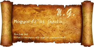 Mogyorósi Gyula névjegykártya